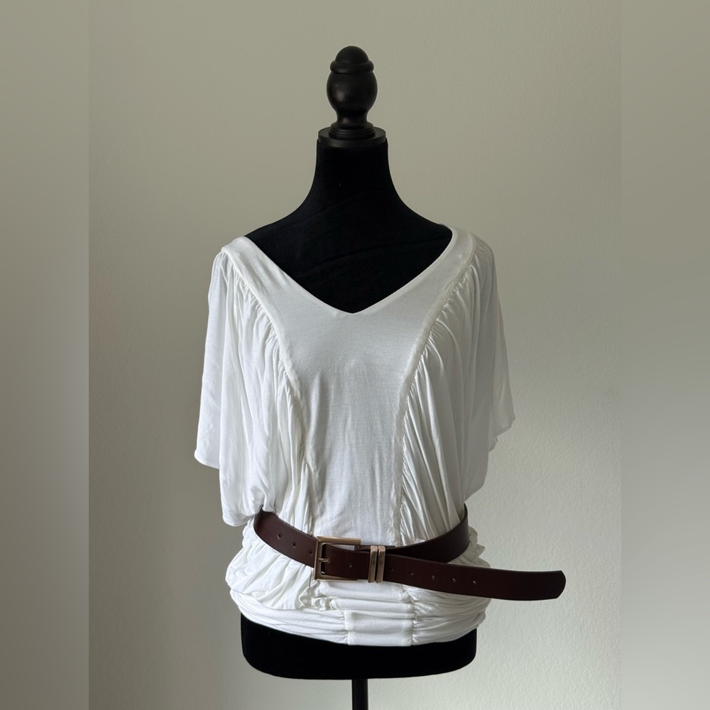 White V-Neck Women's Top/y2k mini dress